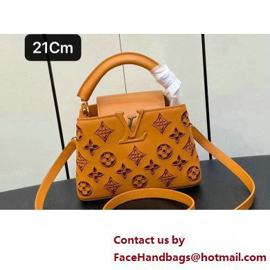 Louis Vuitton LV Broderie Anglaise Capucines Mini Bag M22863 Saffron Yellow 2023