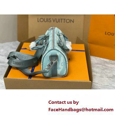 Louis Vuitton Monogram Aquagarden canvas Keepall Bandouliere 25 Bag M22527 Crystal Blue 2023