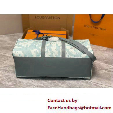 Louis Vuitton Monogram Aquagarden canvas Keepall Bandouliere 50 Bag M22570 Crystal Blue 2023