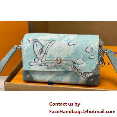 Louis Vuitton Monogram Aquagarden canvas Steamer Wearable Wallet Bag M22637 Crystal Blue 2023