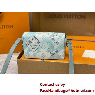 Louis Vuitton Monogram Aquagarden canvas Steamer Wearable Wallet Bag M22637 Crystal Blue 2023