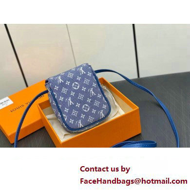 Louis Vuitton Monogram Pochette Cancun Pouch Bag M60018 Denim Blue 2023