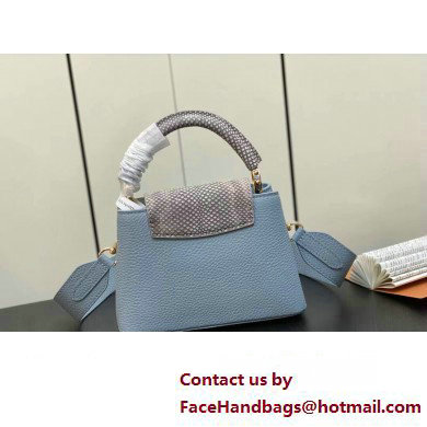 Louis Vuitton Taurillon leather Capucines Mini Bag M22876 Olympe Blue 2023