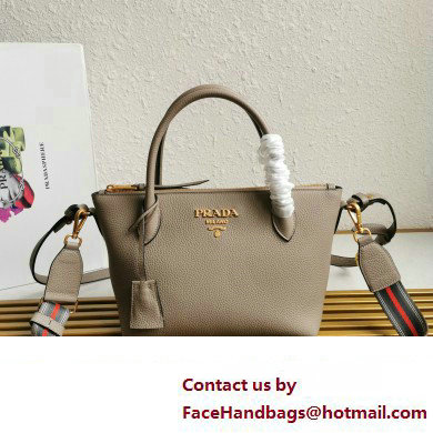 PRADA Grained Leather Shoulder Bag GRAY 1BA111 2023