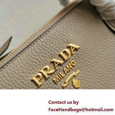 PRADA Grained Leather Shoulder Bag GRAY 1BA111 2023