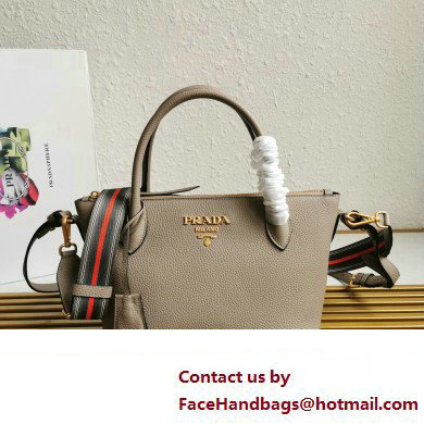 PRADA Grained Leather Shoulder Bag GRAY 1BA111 2023