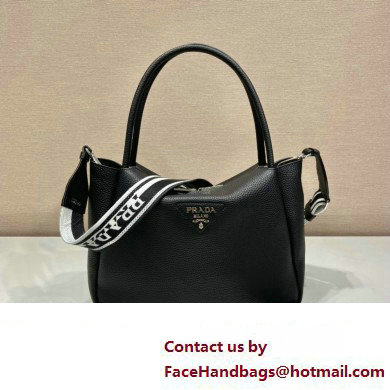 PRADA Large leather handbag 1BC170 BLACK 2023