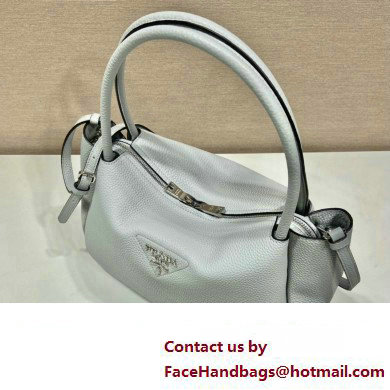 PRADA Large leather handbag 1BC170 SILVER 2023