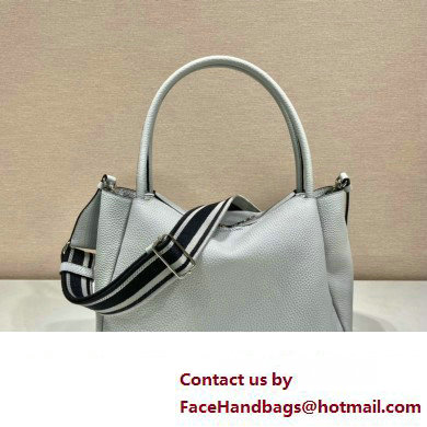 PRADA Large leather handbag 1BC170 SILVER 2023