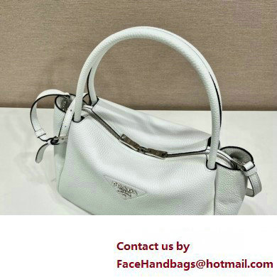 PRADA Large leather handbag 1BC170 WHITE 2023