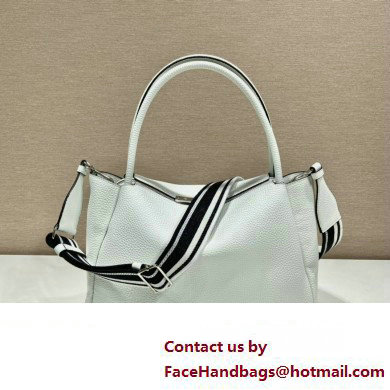 PRADA Large leather handbag 1BC170 WHITE 2023