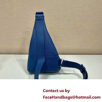 Prada Cross leather bag 2VZ098 Blue 2023