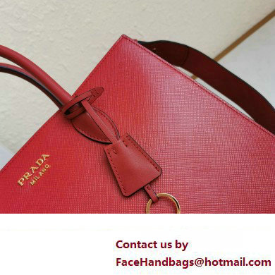 Prada Large Saffiano Leather Handbag 1ba153 Red 2023