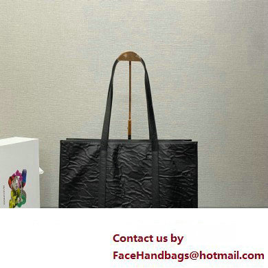 Prada Large antique nappa leather tote bag 1BG460 Black 2023