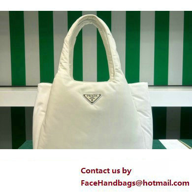 Prada Large padded Re-Nylon tote bag 1BG449 White 2023