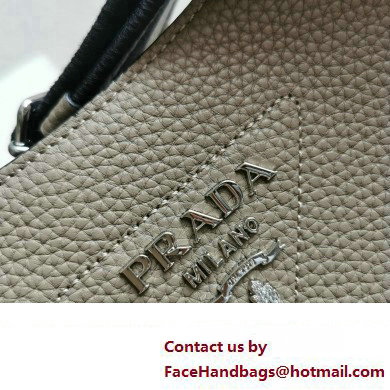 Prada Leather hobo bag 1BC073 Gray 2023