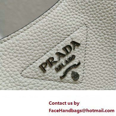 Prada Leather hobo bag 1BC073 White 2023