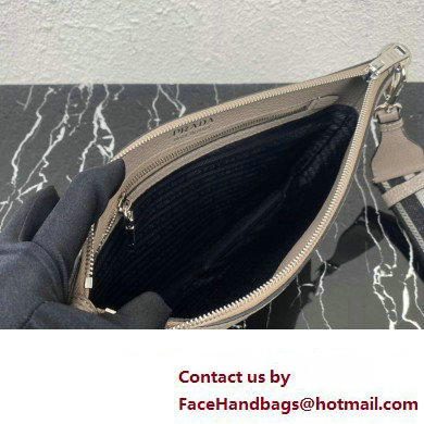 Prada Leather shoulder bag 1BH050 Gray 2023