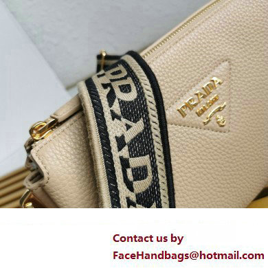 Prada Leather shoulder bag 1BH194 Beige 2023