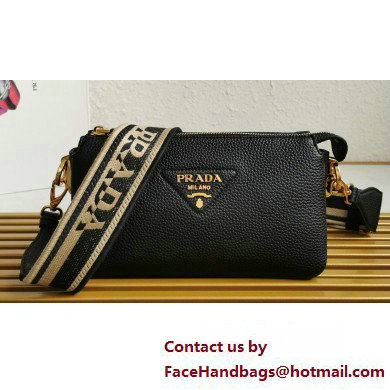 Prada Leather shoulder bag 1BH194 Black 2023