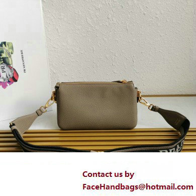 Prada Leather shoulder bag 1BH194 Gray 2023