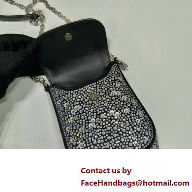 Prada Mini Cleo bag with Crystals 1BH185 Black 2023