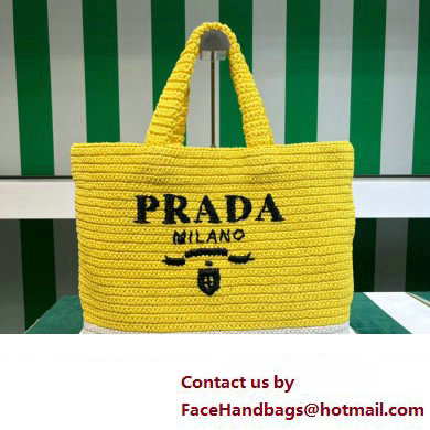 Prada RAFFIA TOTE BAG 1BG392 yellow/red 2020