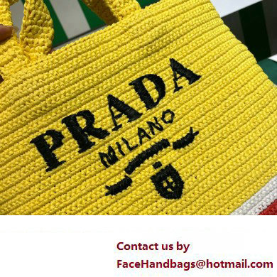 Prada RAFFIA TOTE BAG 1BG392 yellow/red 2020