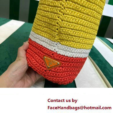 Prada RAFFIA TOTE BAG 1BG392 yellow/red 2020