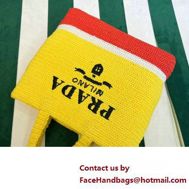 Prada RAFFIA TOTE BAG 1BG392 yellow/red 2020