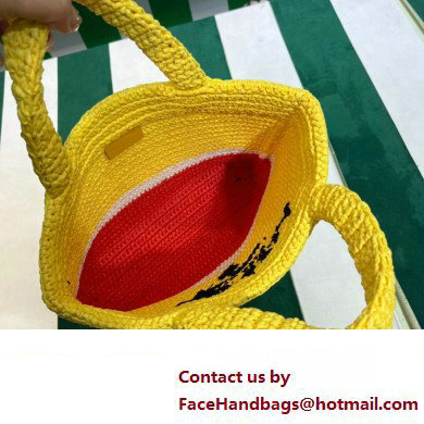 Prada RAFFIA TOTE BAG 1BG422 yellow/red 2020