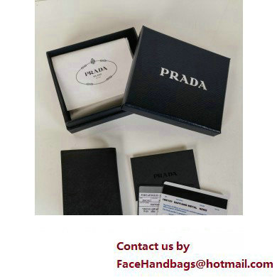 Prada Saffiano Leather Card Holder 2MC101 Metal lettering logo Black/Gold