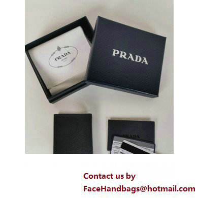 Prada Saffiano Leather Card Holder 2MC101 Metal lettering logo Black/Silver