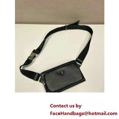 Prada Saffiano leather belt bag 2VH156 black 2023