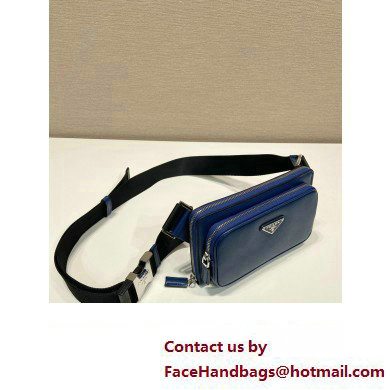 Prada Saffiano leather belt bag 2VH156 royal blue 2023