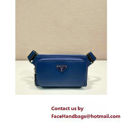 Prada Saffiano leather belt bag 2VH156 royal blue 2023