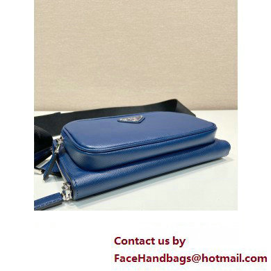 Prada Saffiano leather belt bag 2VH156 royal blue 2023