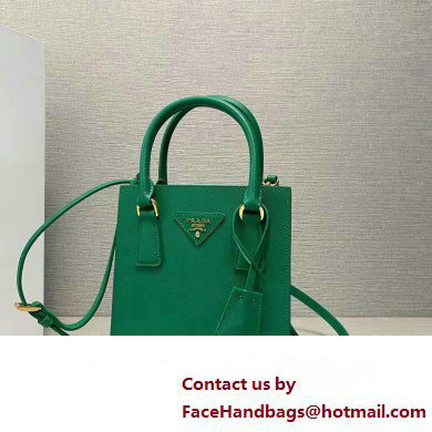 Prada Saffiano leather handbag 1BA358 Green 2023