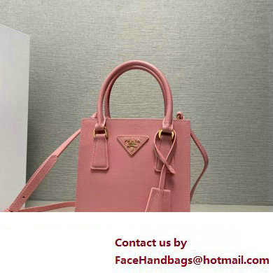 Prada Saffiano leather handbag 1BA358 Pink 2023