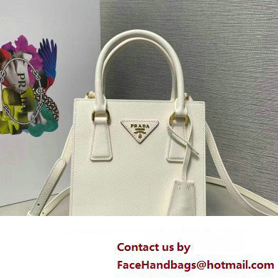 Prada Saffiano leather handbag 1BA358 White 2023