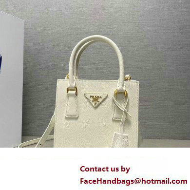 Prada Saffiano leather handbag 1BA358 White 2023