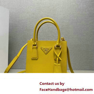 Prada Saffiano leather handbag 1BA358 Yellow 2023