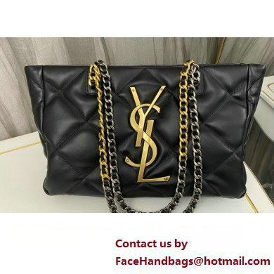 Saint Laurent Shopping bag in quilted lambskin 712368 Black