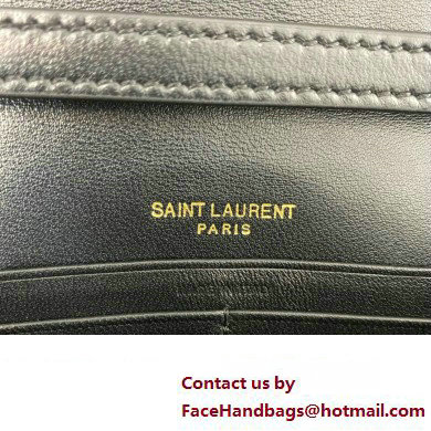 Saint Laurent cassandre matelasse carre chain wallet in lambskin 743346 Black/Gold