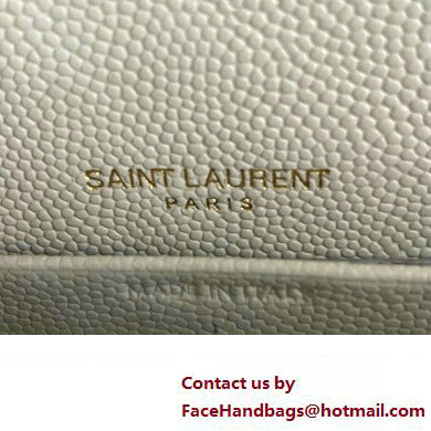 Saint Laurent cassandre matelasse envelope chain wallet in grain de poudre embossed leather 393953/742920/695108 Creamy/Gold