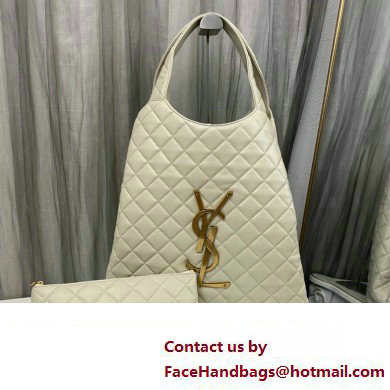 Saint Laurent icare maxi shopping bag in quilted lambskin 698651 Creamy