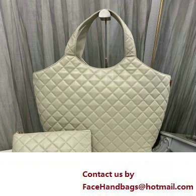 Saint Laurent icare maxi shopping bag in quilted lambskin 698652 Creamy