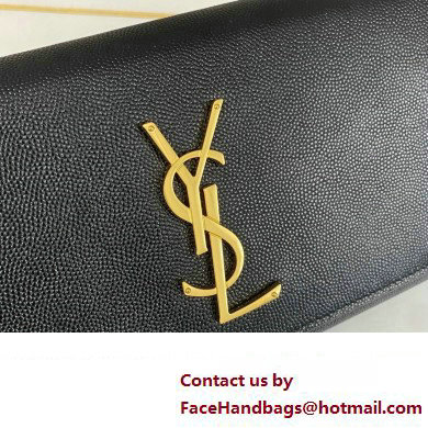 Saint Laurent kate clutch in grain de poudre embossed leather 326079 Black