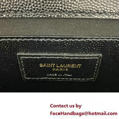 Saint Laurent kate clutch in grain de poudre embossed leather 326079 Black