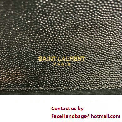 Saint Laurent medium envelope Bag in quilted grain de poudre embossed leather 600185 Black/Gold